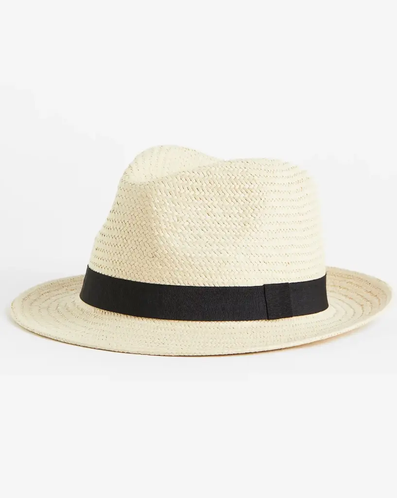 Foldable straw fedora hat