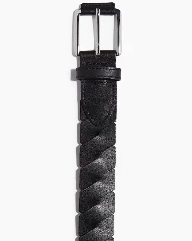 Braided leather belt