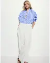 Wide linen-blend trousers