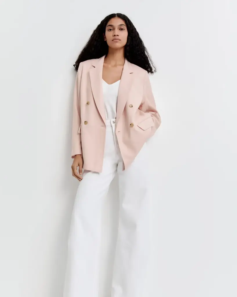 Linen-blend blazer