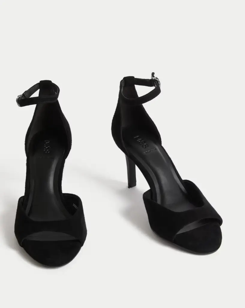 Suede Stiletto Heel Sandals