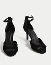 Suede Stiletto Heel Sandals
