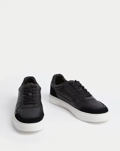Leather Lace Up Trainers 