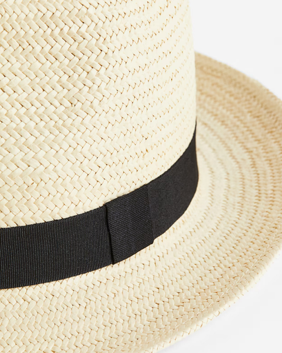 Foldable straw fedora hat