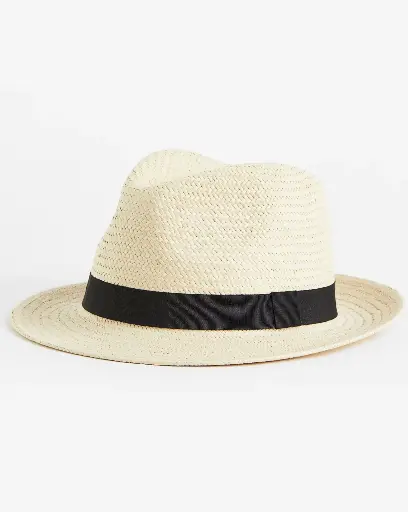 Foldable straw fedora hat