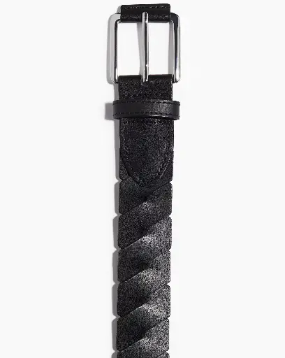 Braided leather belt