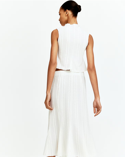 Textured midi skirt