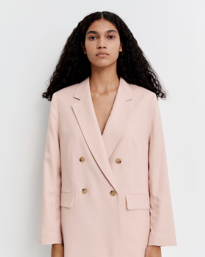 Linen-blend blazer
