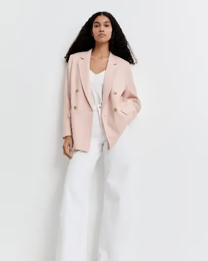 Linen-blend blazer