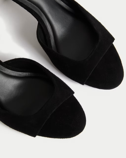 Suede Stiletto Heel Sandals