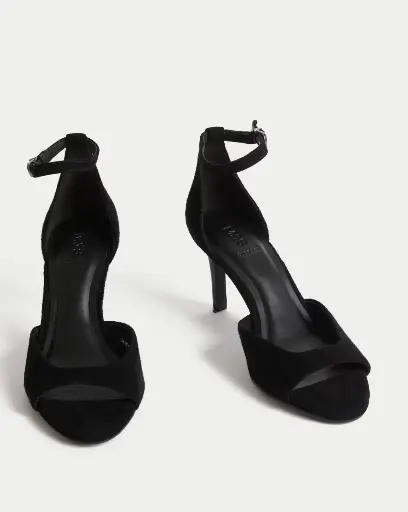 Suede Stiletto Heel Sandals