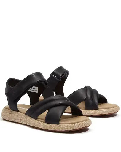 Belmar Waves Leather Flat Sandals