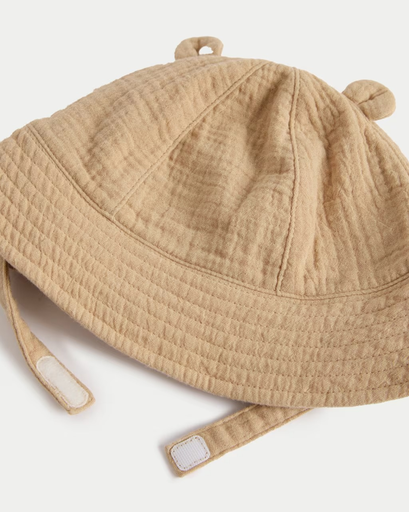 Kids' Pure Cotton Bear Sun Hat